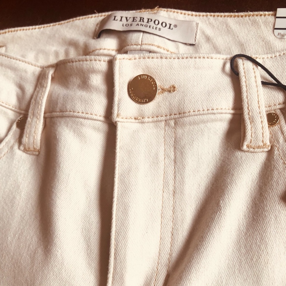 New Liverpool Los Angeles Cream cropped Jeans - Picture 7 of 12